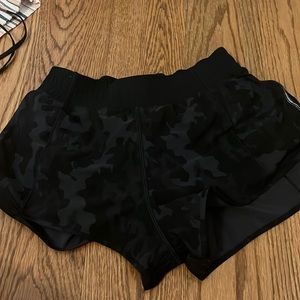 black camo athletic shorts